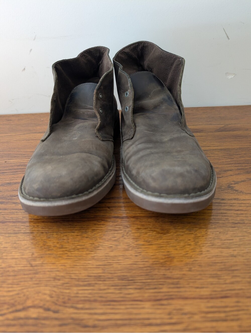 Clarks Bushacre 2 Chukka Desert Boots Men's 13 Brown olive Leather Ankle Lace Up